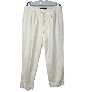 Vtg Dockers Khakis Pants Mens 38x32 Cotton Linen Pleated Relaxed Preppy *read‎